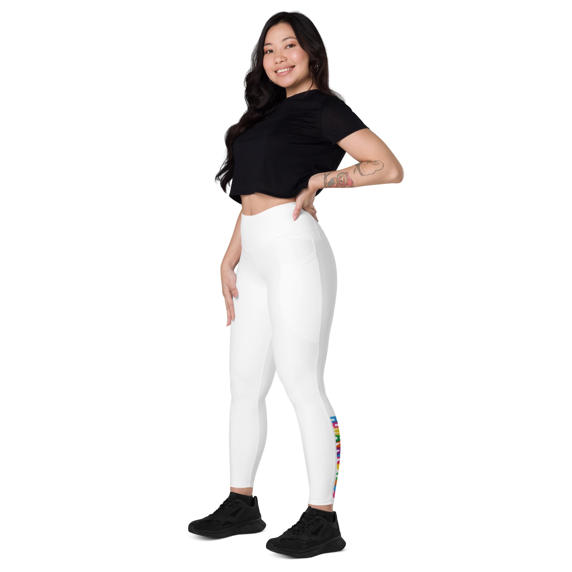 Whilte leggings with pockets